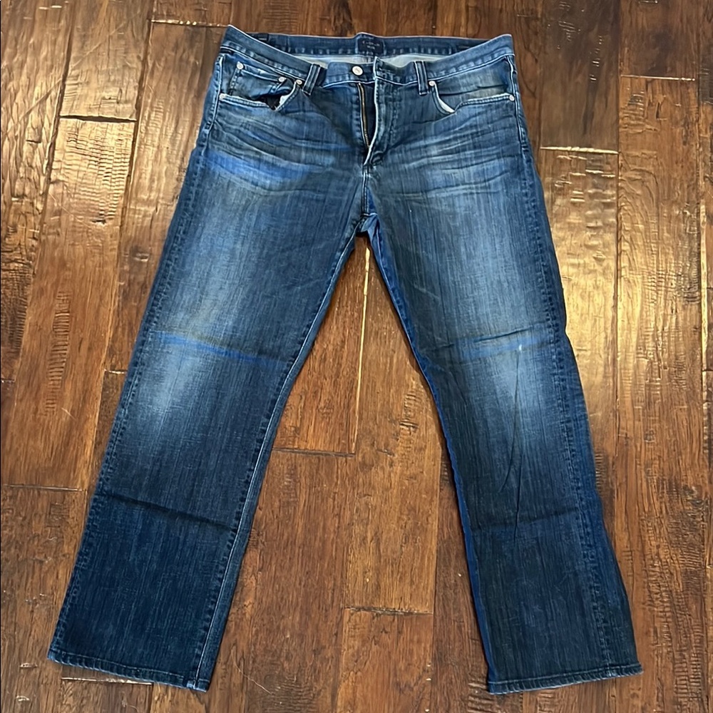 Citizens Of Humanity Blue Straight Jeans with Classic Fading